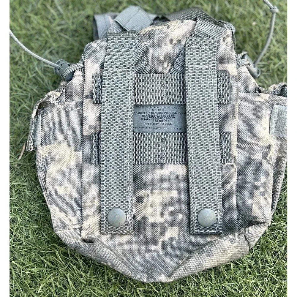 3 Military Pouches: 2 QT Canteen Pouch, 6 Mag Bandoleer Ammo, Improved First Aid